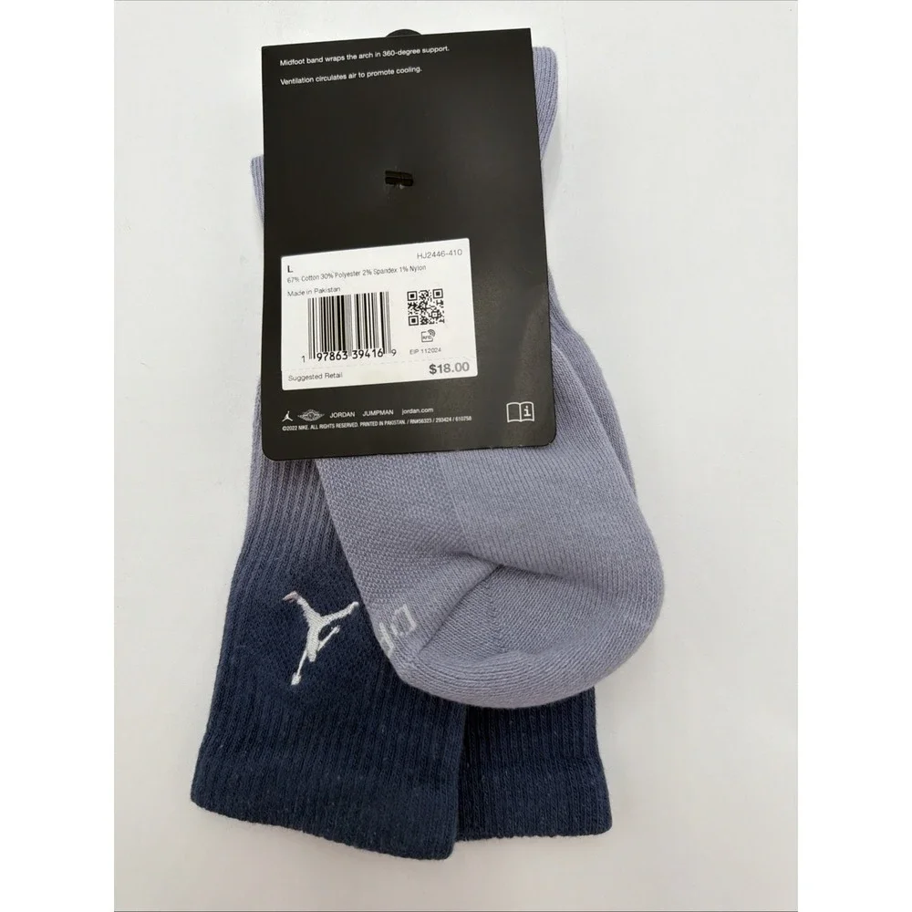 Jordan Everyday Plus Crew Sock (Lot of 3)Men's 8-12 / Women's 10-13 NWT NEW